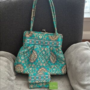 Vera Bradley Turquoise Paisley Shoulder Bag